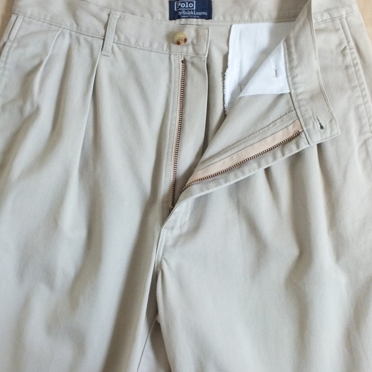 90s Polo Ralph Lauren 初期型 チノパン 32 カーキ ベージュ 90s Polo Ralph Lauren 初期型 チノパン 32 カーキ ベージュ
