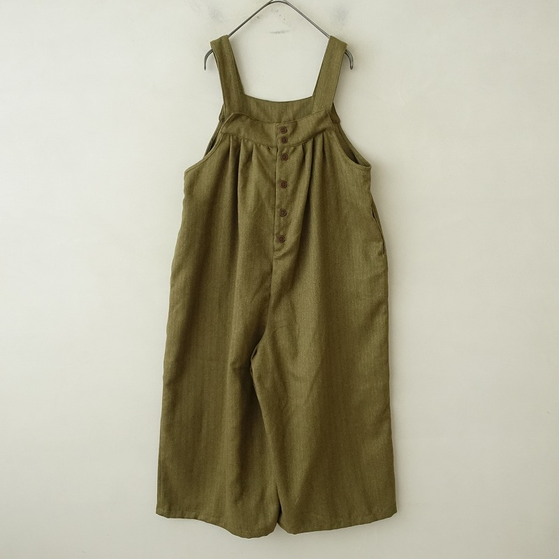 サマンサモスモス Samansa Mos2 *前後着サロペット*Fヘリンボーン微起毛ライトカーキ(33-2408-168)【60I42】_画像2