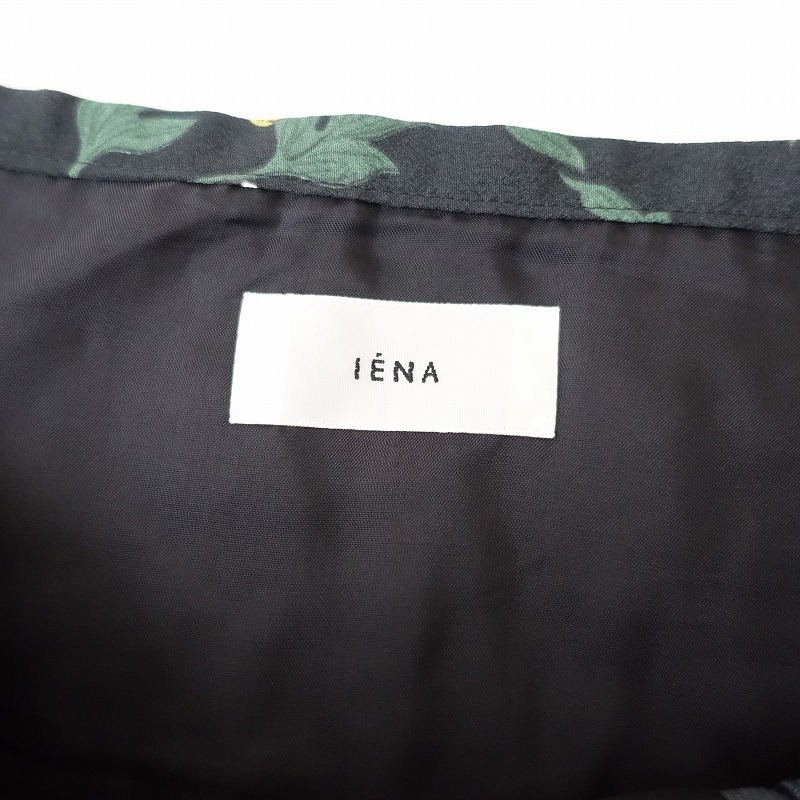 イエナ IENA *フラワーモチーフスカート*36黒ブラック花柄フレア(sk33-2408-166)【70I42】