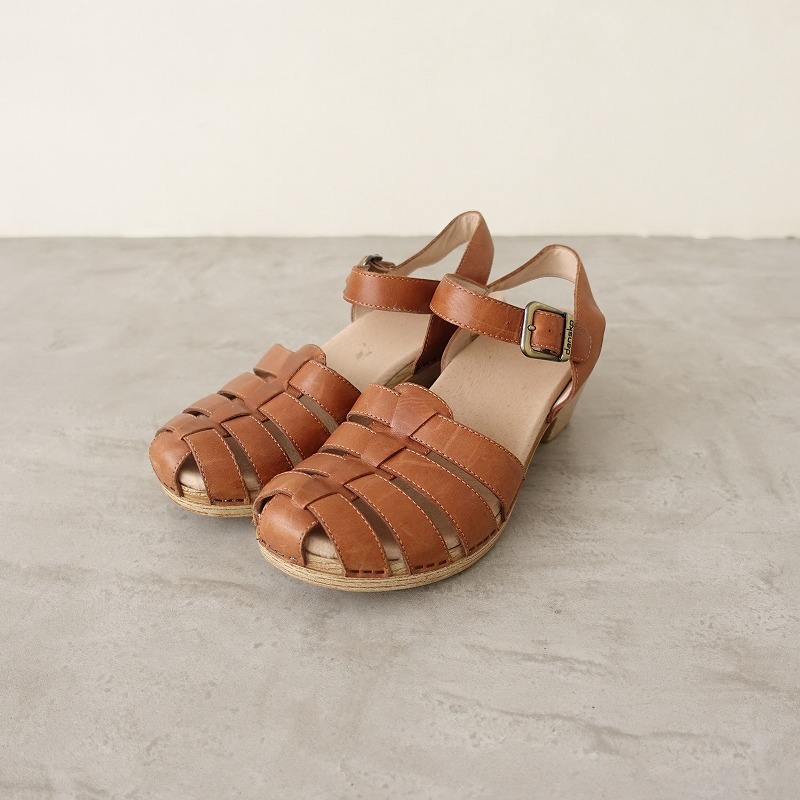 ダンスコ DANSKO *Milly full grain ミリー グルカサンダル 38/24*ブラウン皮革レザーメッシュシューズ靴(sh88-2408-65)【80I42】