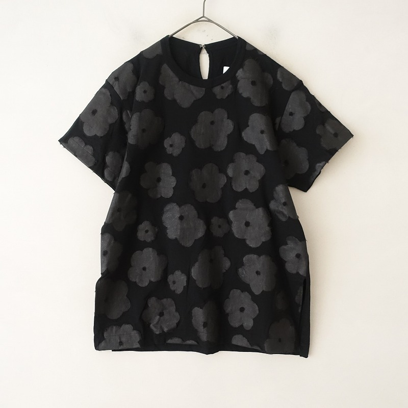 COMME des GARÇONS tao 黒 半袖Tシャツ タオ コムデギャルソン TAO COMME des GARCONS *フラワー