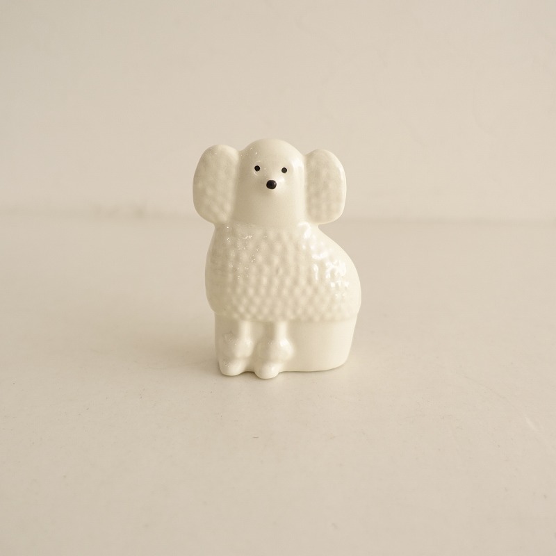 【北欧】美品/リサラーソン Lisa Larson *KENNELシリーズ Poodle プードル ミニ オブジェ*置物【陶器】(wa87-2409-48)【92I42】