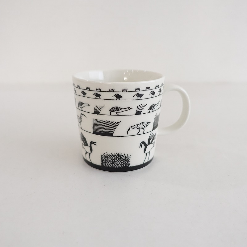 【北欧】美品/廃番/scope別注/50周年記念/イッタラ iittala *Oiva Toikka バードマグ ブラック*【陶器】(wa87-2409-97)【92I42】