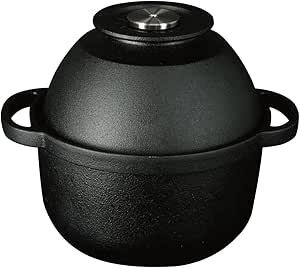 アウトドア キャンプ ZB-RO-B ライスオーブン 鋳物 飯盒炊飯 火加減不要 直火　(ブラック)GG0027