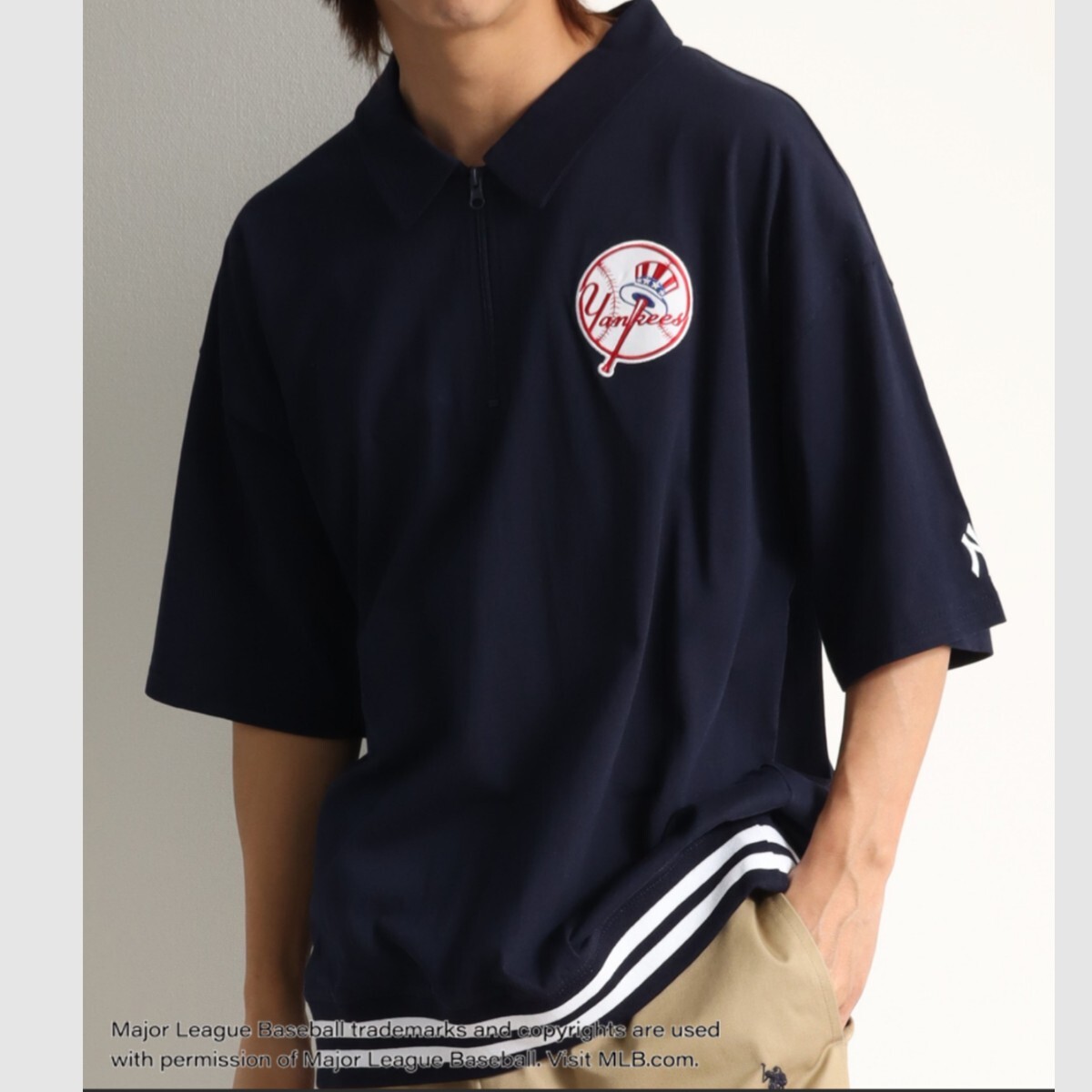 MLB ニューヨーク ヤンキース ハーフジップシャツ ワイド MLB ニューヨーク ヤンキース ハーフジップシャツ ワイド