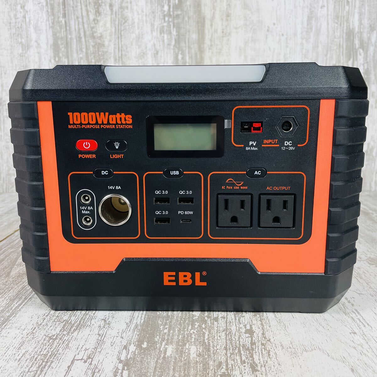 美品】EBL ポータブル電源 1000W 999Wh/270000mAh キャンプ 美品】EBL ポータブル電源 1000W 999Wh/270000mAh キャンプ