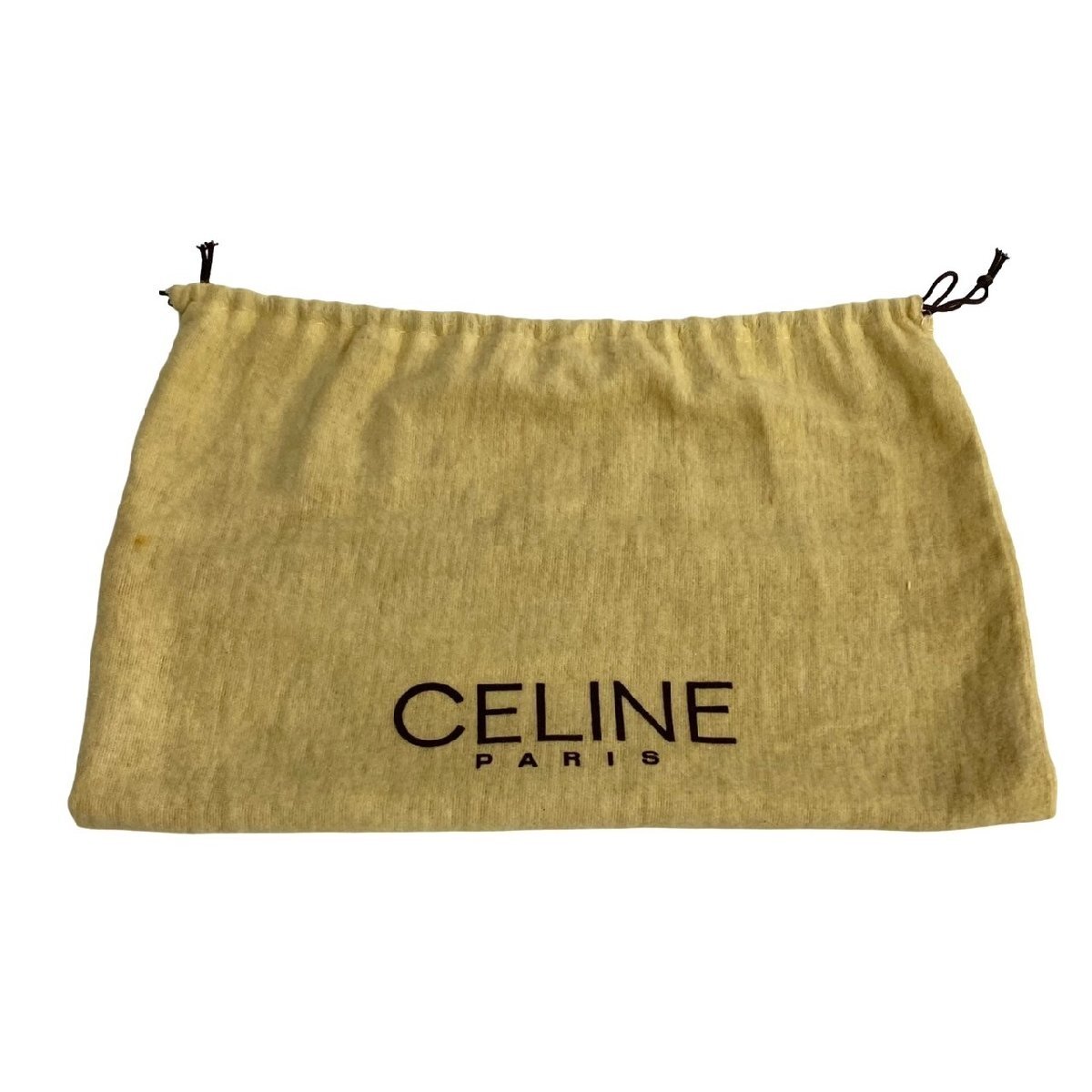 極 美品 袋付 CELINE セリーヌ ヴィンテージ マカダム ブラゾン 柄 レザー 本革 ショルダーバッグ ポシェット ベージュ ブラウン 201-3