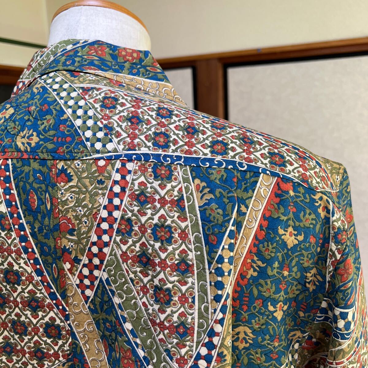 Lサイズ 着物リメイク アロハシャツ 和柄 古着 ハンドメイド Lサイズ 着物リメイク アロハシャツ 和柄 古着 ハンドメイド