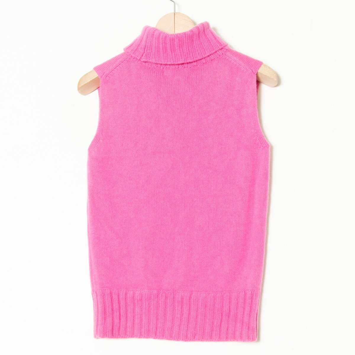 MUSEE D\'UJI Mu ze same time cashmere 100%ta-toru neck sleeveless sweater knitted tops femi person adult lovely pink 38