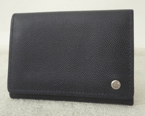 良品　コムサメン　COMME CA MEN　レザー　ブラック　黒　定期入れ　名刺入れ　二つ折りパスケース