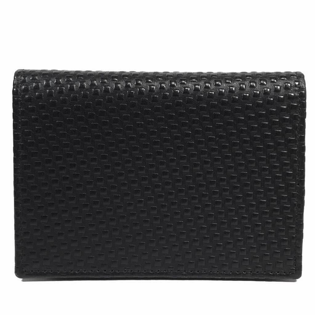  unused goods [ Dunhill ] genuine article dunhill card-case Logo metal fittings card-case ticket holder pass case black original leather for man men's box attaching postage 520 jpy 