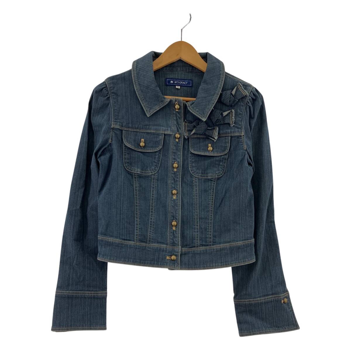M'S GRACY エムズグレイシー リボン デニムジャケット size38 M'S GRACY エムズグレイシー リボン デニムジャケット size38