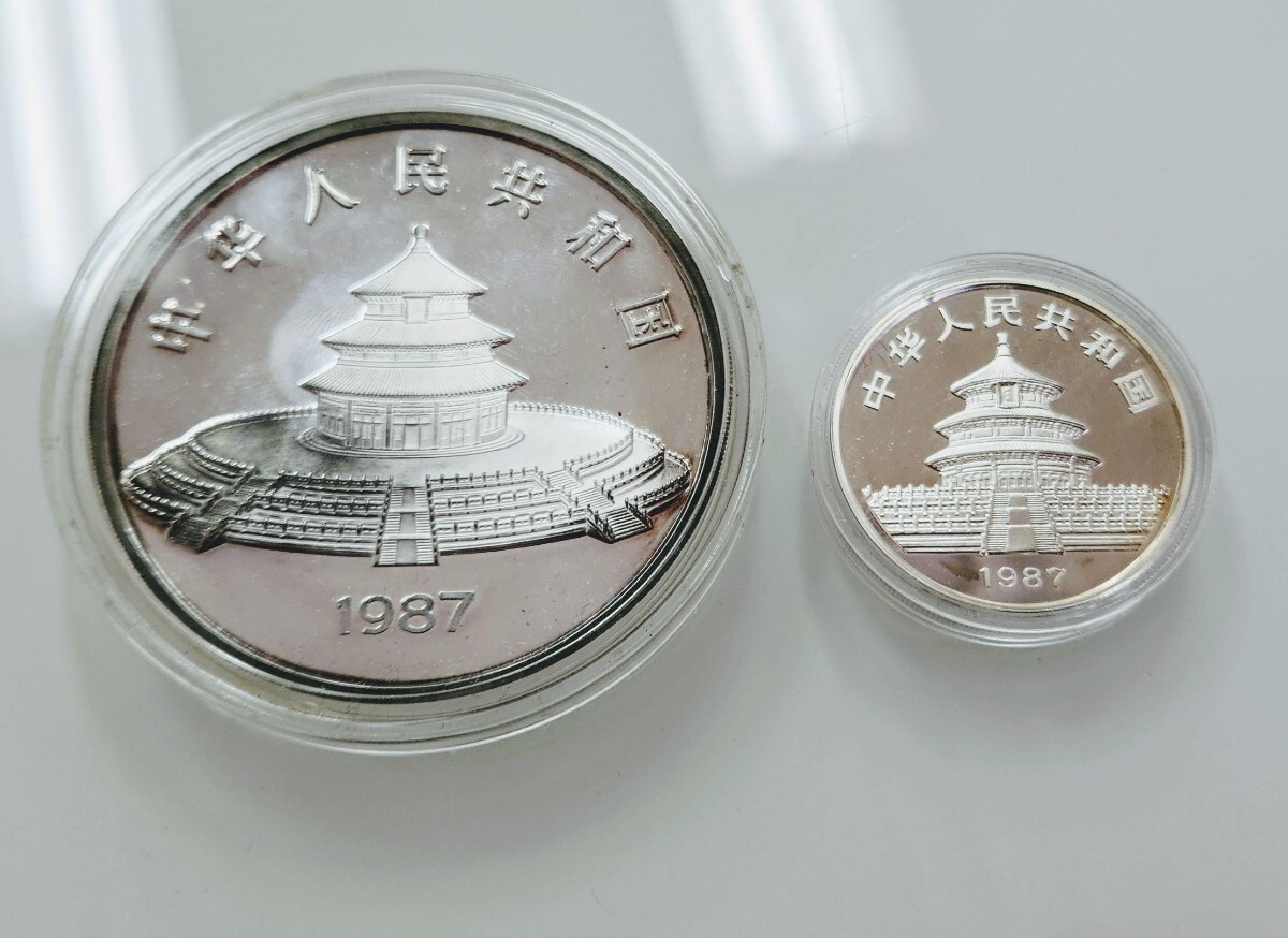 1987年 パンダ銀貨 50元 証明書付き 中国 パンダ50元銀貨 1987年