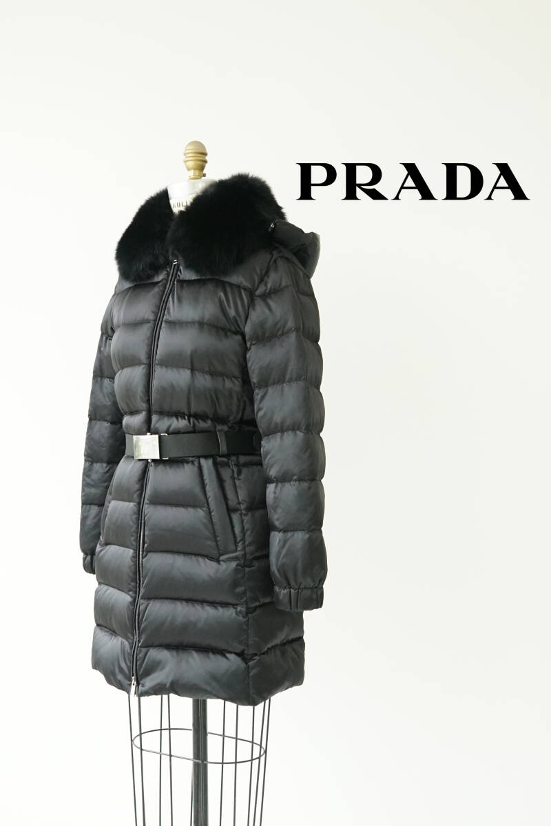 PRADA 28G062 プラダ ファー付き ダウン コート size 40 0921016
