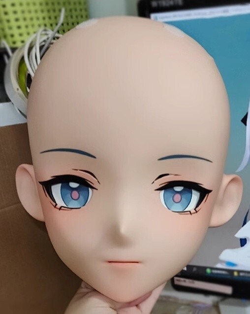 ハーフマスク 眼球付き カツラ付き NO.7 樹脂製 ヘッドロリータ ハーフマスク 眼球付き カツラ付き NO.7 樹脂製 ヘッドロリータ
