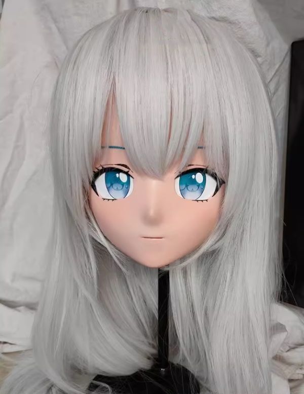 ハーフマスク 眼球付き カツラ付き NO.14 樹脂製 ヘッドロリータ ハーフマスク 眼球付き カツラ付き NO.14 樹脂製 ヘッドロリータ