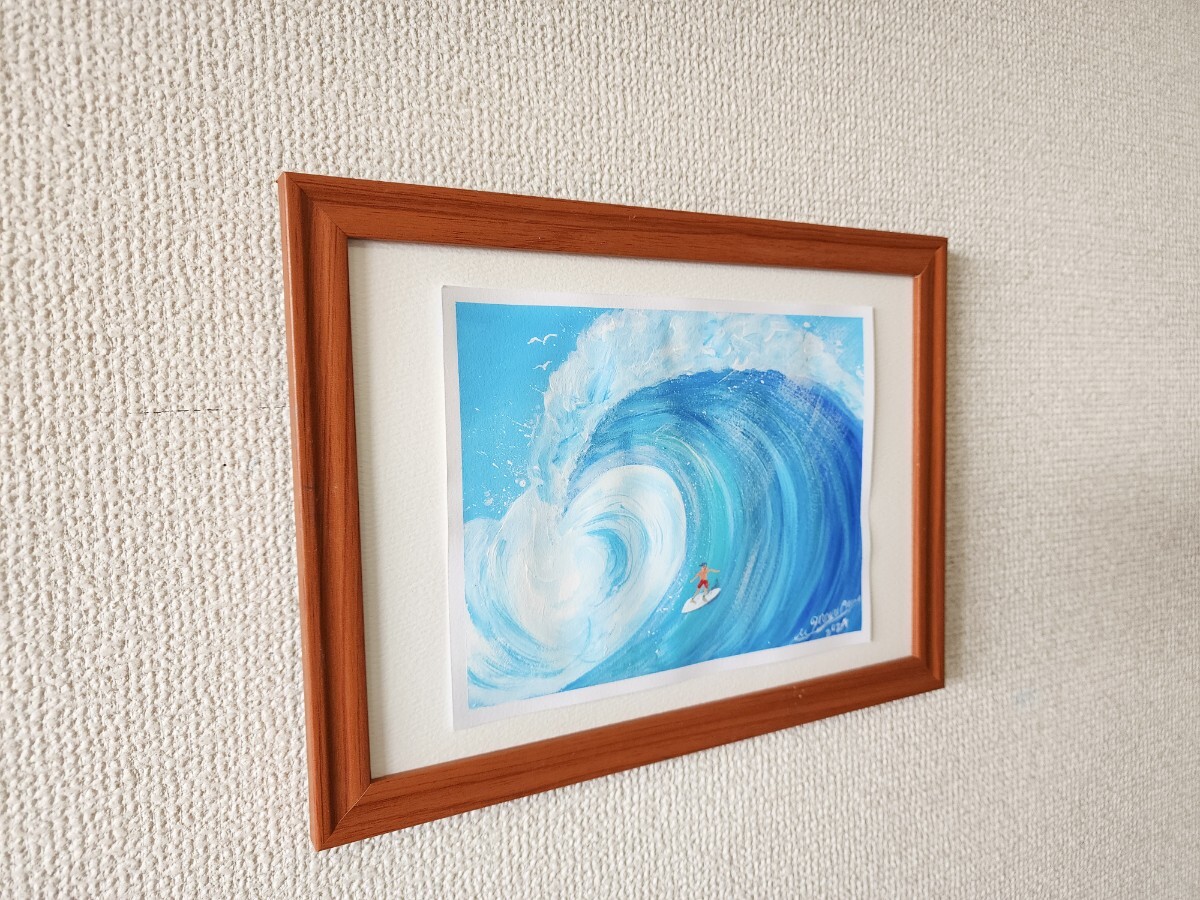 海の絵 世界で1枚 アクリル画 癒し 絵画 サーフィン サーフィン 海の絵 世界で1枚 アクリル画 癒し 絵画 サーフィン サーフィン