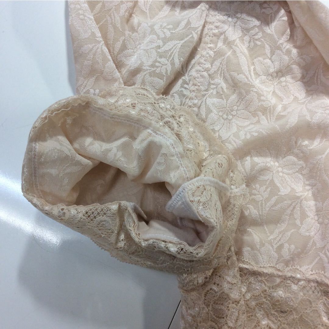 [M461] 日本制補正ガードル☆【70☆ベージュ】パワーネット☆チュールレース