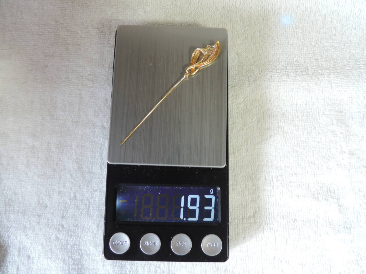 美品・ピンブローチ K18刻印有り・イエローゴールド 総重量2 60g 美品・ピンブローチ K18刻印有り・イエローゴールド 総重量2 60g