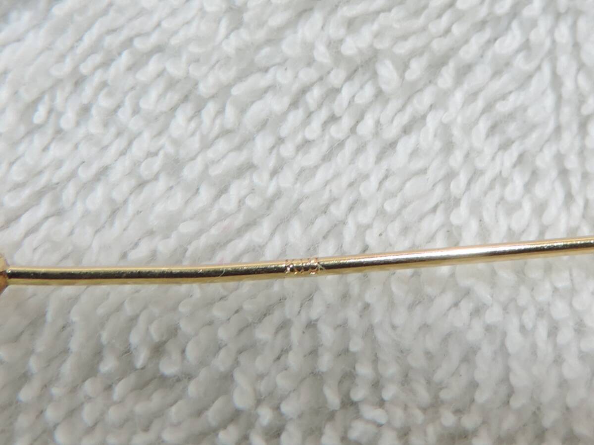 美品・ピンブローチ K18刻印有り・イエローゴールド 総重量2 60g 美品・ピンブローチ K18刻印有り・イエローゴールド 総重量2 60g