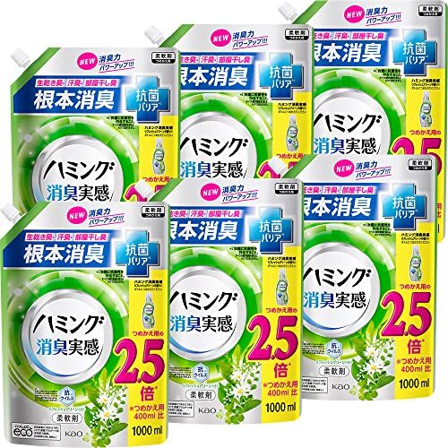 [ case sale ] Hamming deodorization real feeling refresh green. fragrance refilling 1000ml×6 piece . sale high capacity move .., sweat .....2 -step deodorization 