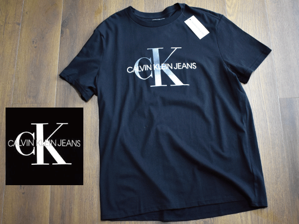 1円スタート!【新品】(メンズM) CALVIN KLEIN カルバンクライン 高級 カジュアル Tシャツ 半袖 コットン カジュアル 男女兼用 K685