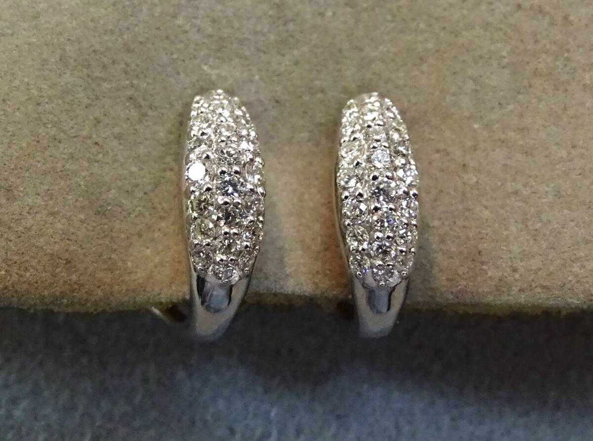 高級！K18WG【ピアス＆イヤリング】両方使い！消費稅?送料込み?ダイヤ：0.50c?新品?未使用?鑑別書