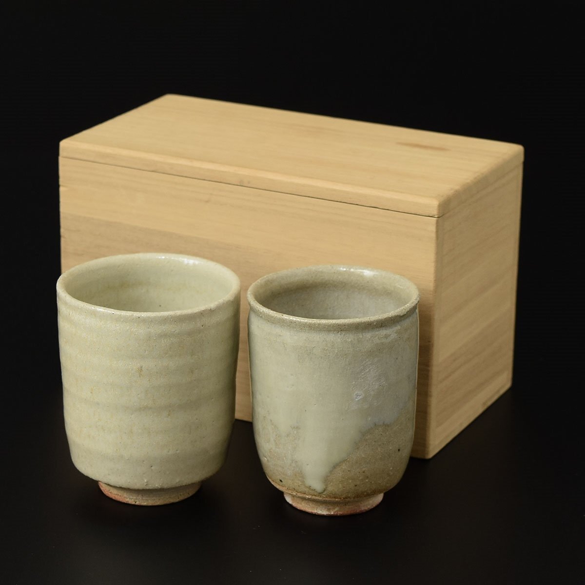 ◎526189 未使用品 加賀唐津辰之口窯 森山邦応 斑釉 夫婦湯呑 師 ◎526189 未使用品 加賀唐津辰之口窯 森山邦応 斑釉 夫婦湯呑 師