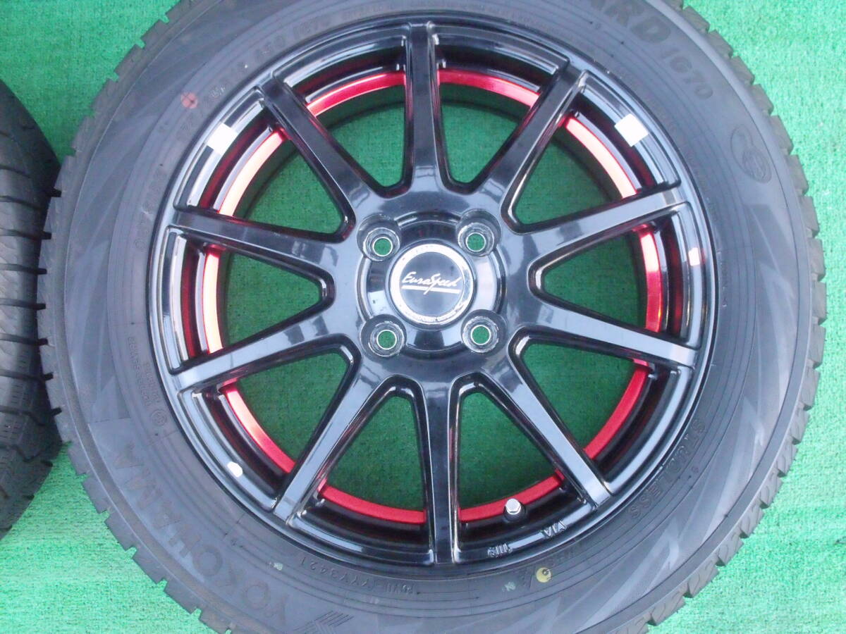 175/65R15 MANARAY EURO SPEED アルミホイール 4本 ヨコハマ アイスガード IG70 超バリ溝 2021年制 アクア ヴィッツ フィット スイフト