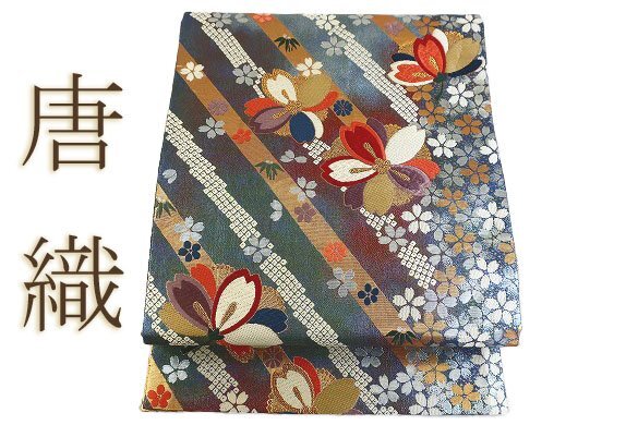 着物フィ】美品 袋帯 唐織 4m39cm フォーマル 桜文 お洒落 正絹 着物フィ】美品 袋帯 唐織 4m39cm フォーマル 桜文 お洒落 正絹