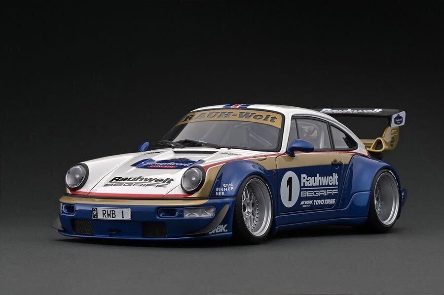 【メール便無料】 未開封】IG2460 新品 1/18 ignition : White/Blue/Gold 964 RWB 乗用車