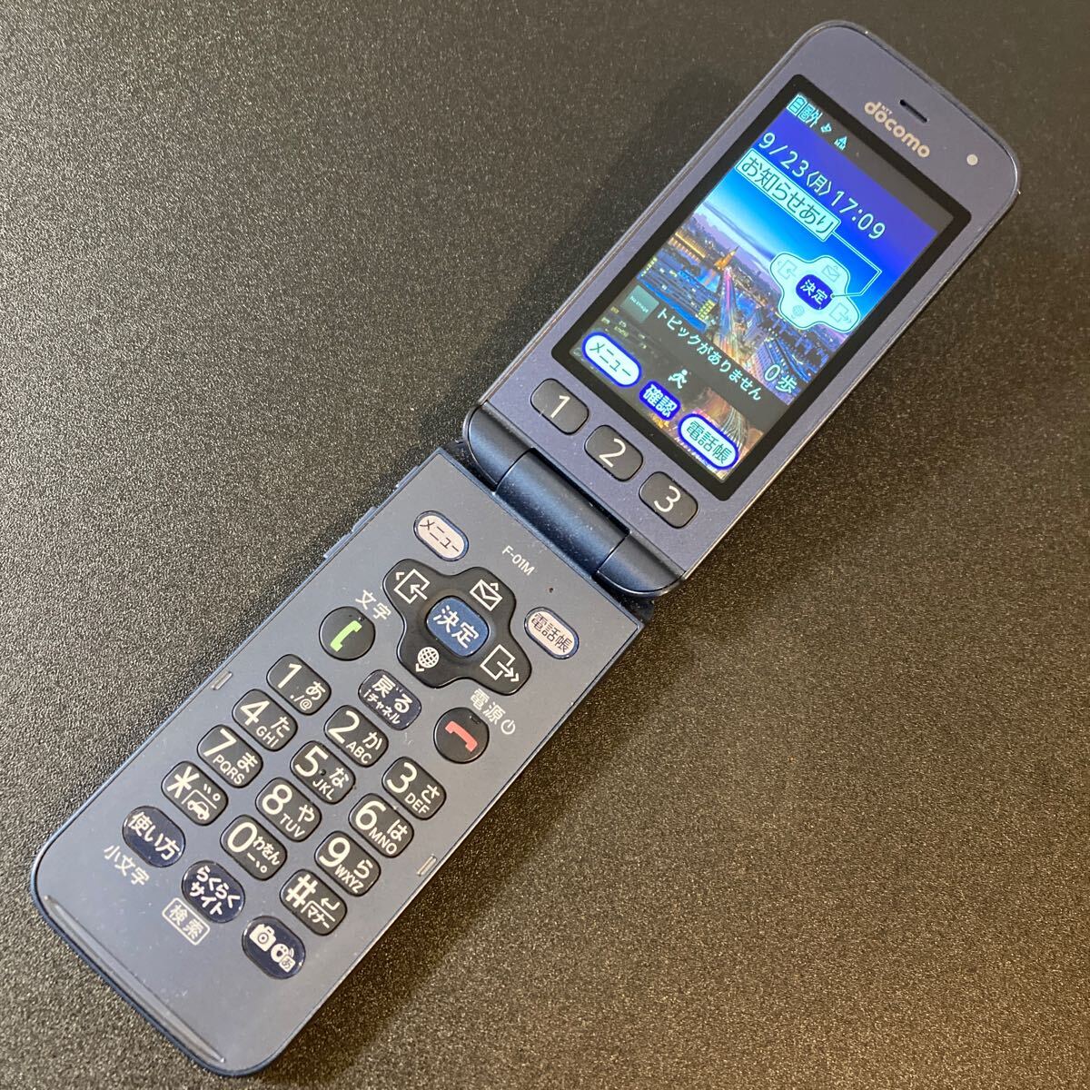 docomo らくらくホン F-01M ネイビー 管理15