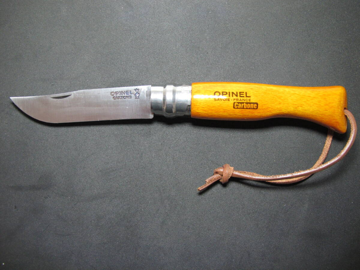 新品未使用 OPINEL/オピネル No.９ カーボン カスタム品 ハンドル加工・漆塗り仕上げ 改造 #9 B