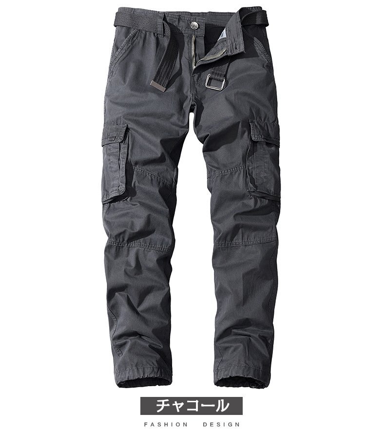 W34 navy cargo pants men's plain strut work clothes Work outdoor long pants casual pants Bottoms 