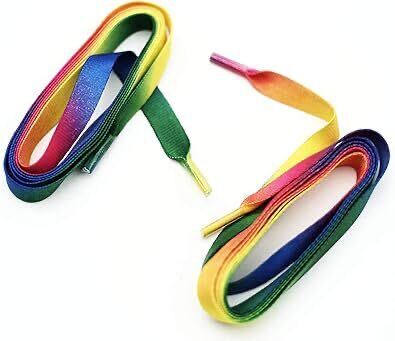 虹色　靴紐　未開封◆マルチカラー 靴紐 Kiwi 45 Inch Fun Laces - Tye Dye vibrant color Pack of 1 flat タイダイ サイケ shoelace_画像5