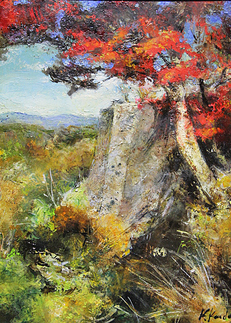 ■工藤和男■ 創元会 【岡城跡】 油彩 4号 直筆サイン 真作保証有り