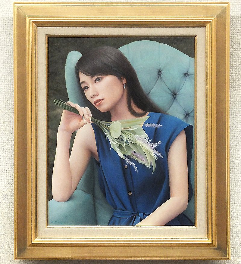 【GLC】辻信之 「中庭のチェスターフィールド」 油彩6号共シール（コンポステーラII展出品作品）Instagram掲載作 ◆リアリズム精鋭・逸品!