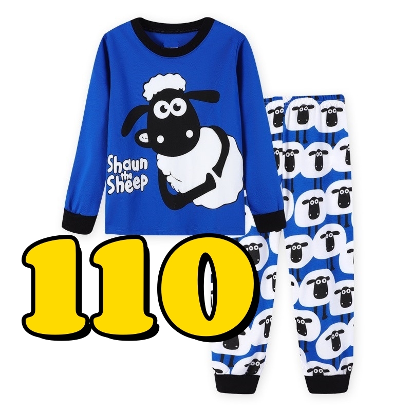 ★新品★パジャマ ひつじショーン Tシャツ キッズ 上下セット 綿 男の子 110 ルームウェア ブルー