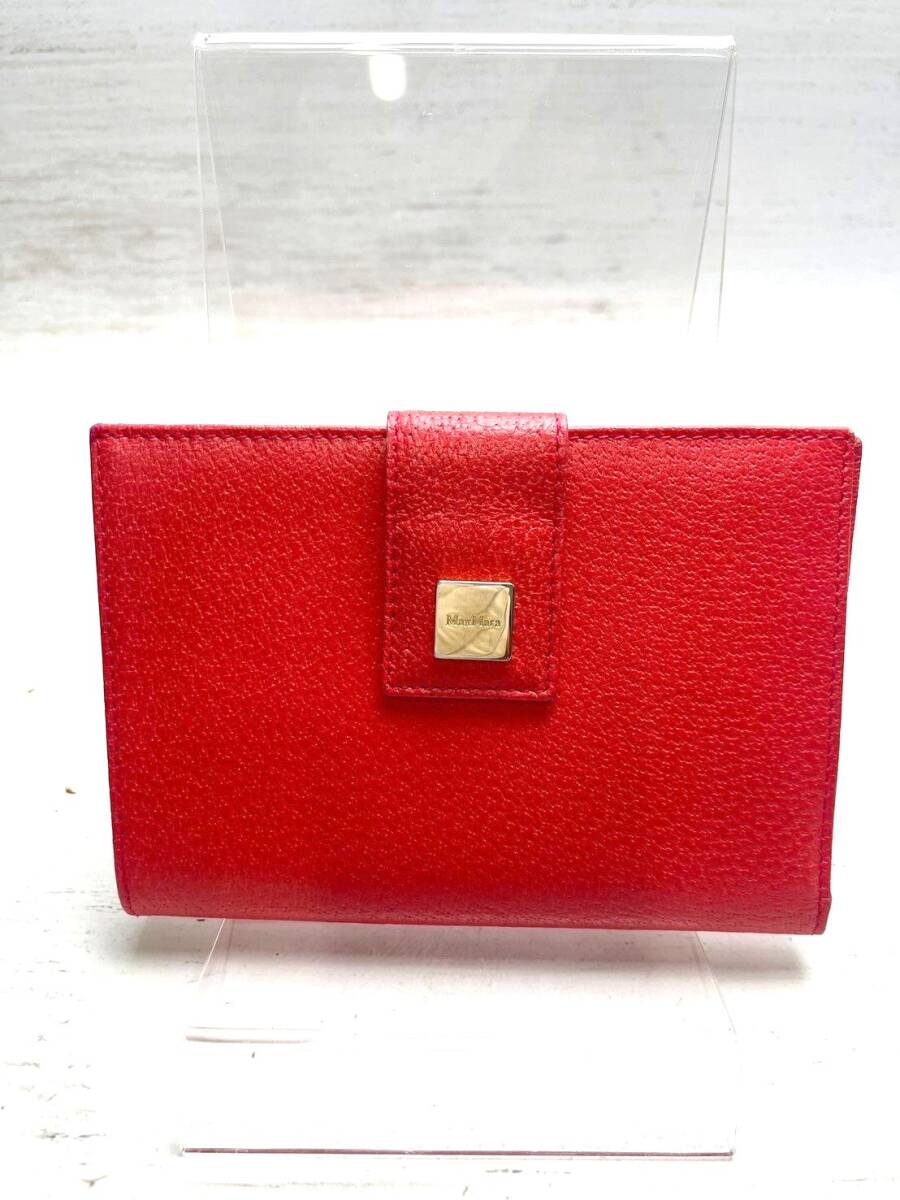 [ free shipping ]Max Mara Max Mara Large purse leather red Gold plate W11 H16