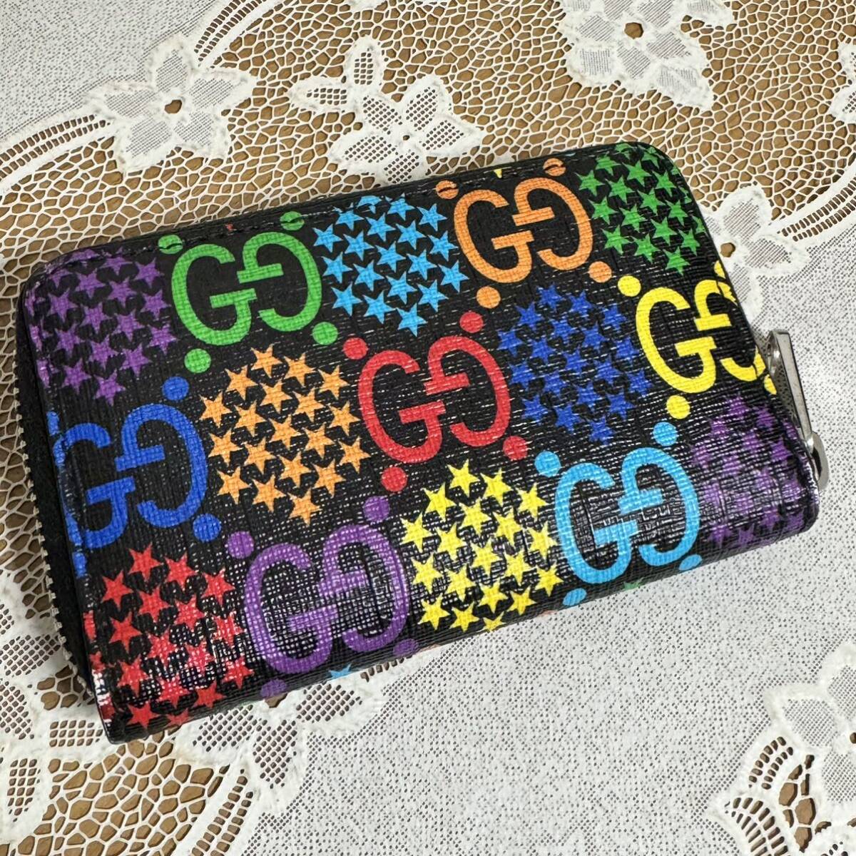 箱付き GUCCI グッチ サイケデリック コインケース GG マルチ 箱付き GUCCI グッチ サイケデリック コインケース GG マルチ