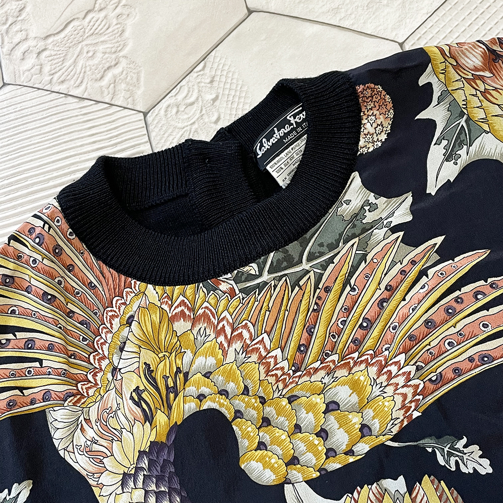 馬場公式アカウント、フェラガモ シルクニット 美品 イタリア製 フェラガモ【Salvatore Ferragamo】美しい