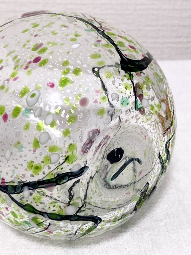 J646 現代の名工 黒木国昭 銘銀彩光琳 手吹きガラス 酒器 共