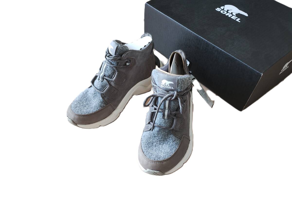 240924　新品　SOREL　ソレル　スノーブーツ　グレー　23.0㎝　キネティックブレイクスルー カリブー ウォータープルーフ 防水
