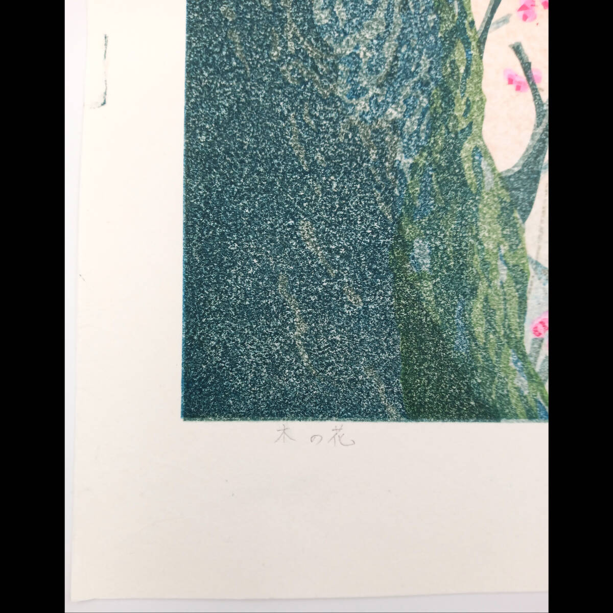 【楽天最安値に挑戦】 真作】木版画 送料無料 壬生川純一「木の花」限定ナンバー付き 版画
