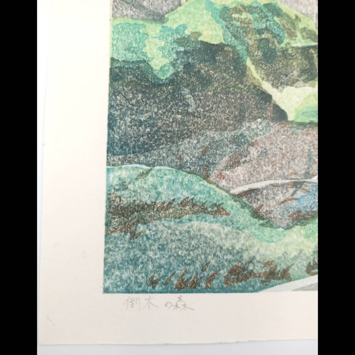 【真作】木版画 壬生川純一「倒木の森」限定ナンバー付き! 真作】木版画 壬生川純一「倒木の森」限定ナンバー付き 送料無料