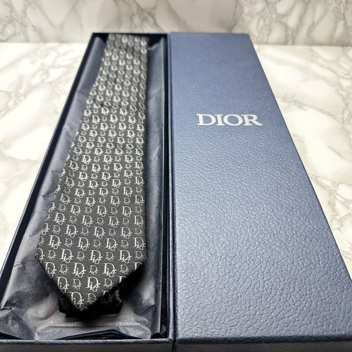 極美品 現行タグ 定番 DIOR ネクタイ シルク100% オブリーク 極美品 現行タグ 定番 DIOR ネクタイ シルク100% オブリーク