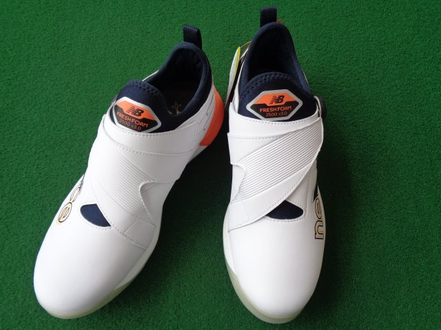 GK石川橋●新品723 ニューバランス◆フレッシュフォーム ゴルフシューズ◆UGB2500◆ホワイト×オレンジ◆27.5cm◆