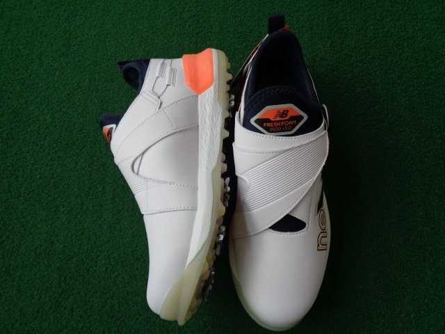 GK石川橋●新品723 ニューバランス◆フレッシュフォーム ゴルフシューズ◆UGB2500◆ホワイト×オレンジ◆27.5cm◆