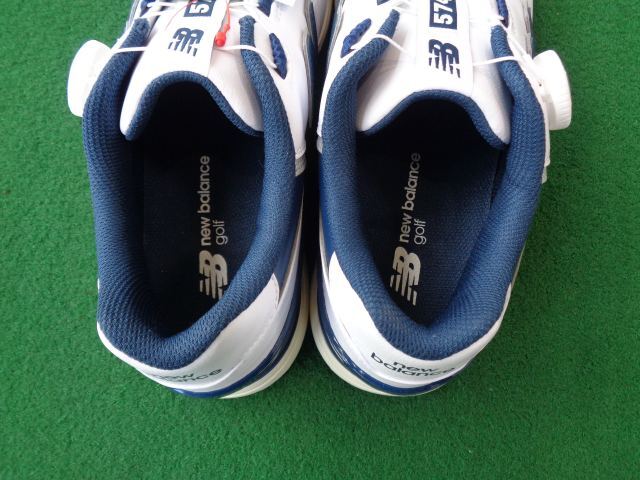 GK石川橋●新品411 ◆ニューバランス◆ゴルフシューズ◆UGBS574J◆ホワイト◆ネイビー◆28.0cm◆