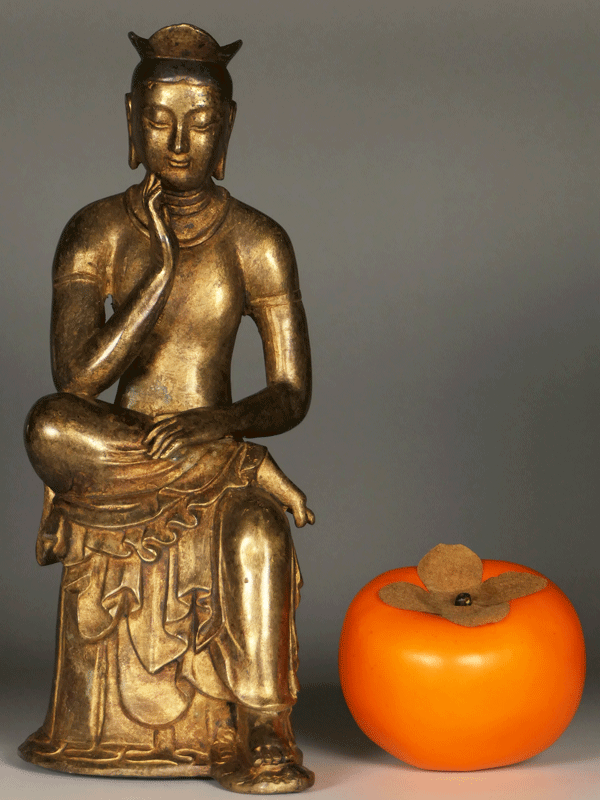 時代物 朝鲜 李朝 金銅仏 仏像 半跏思惟像 弥勒菩薩 仏教美術 Yahoo!オークション - 名品 【 金銅弥勒菩薩半跏思惟像 朝鮮三國